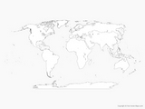 planisphere world map print