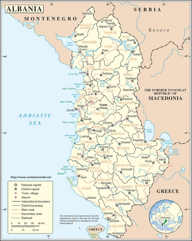 Map Albania