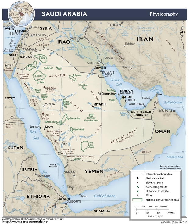Map Saudi Arabia