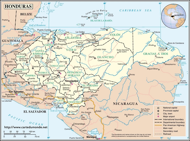 Map Honduras