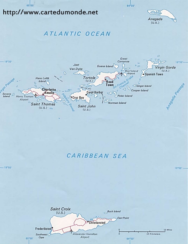Map United States Virgin Islands
