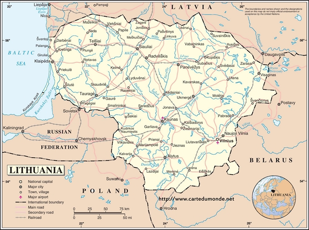 Map Lithuania