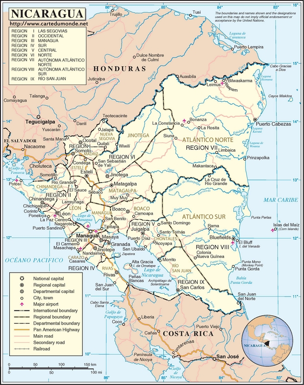 Map Nicaragua