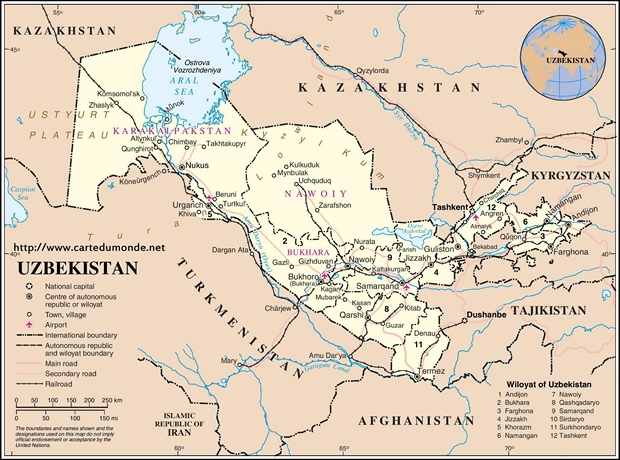 Map Uzbekistan