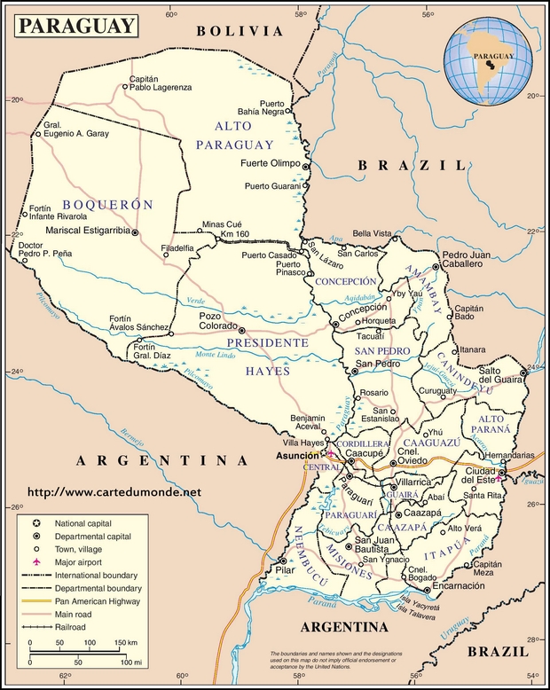 Map Paraguay
