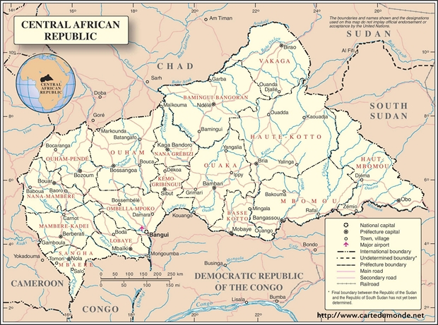 Map Central African Republic