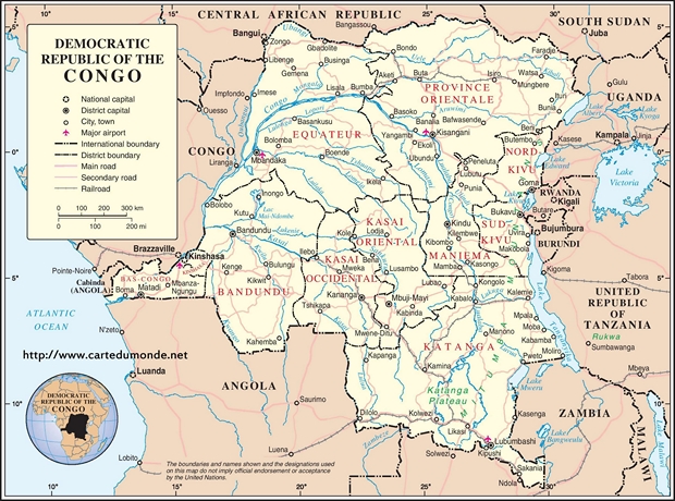 Map Democratic Republic of Congo