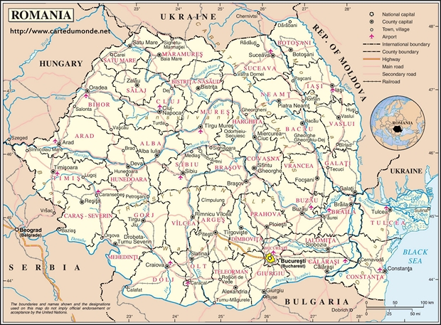 Map Romania