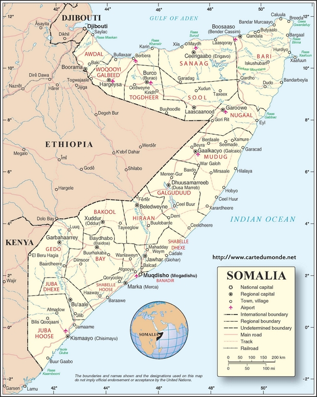 Map Somalia