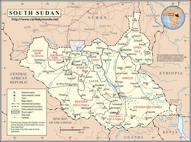 Map South Sudan