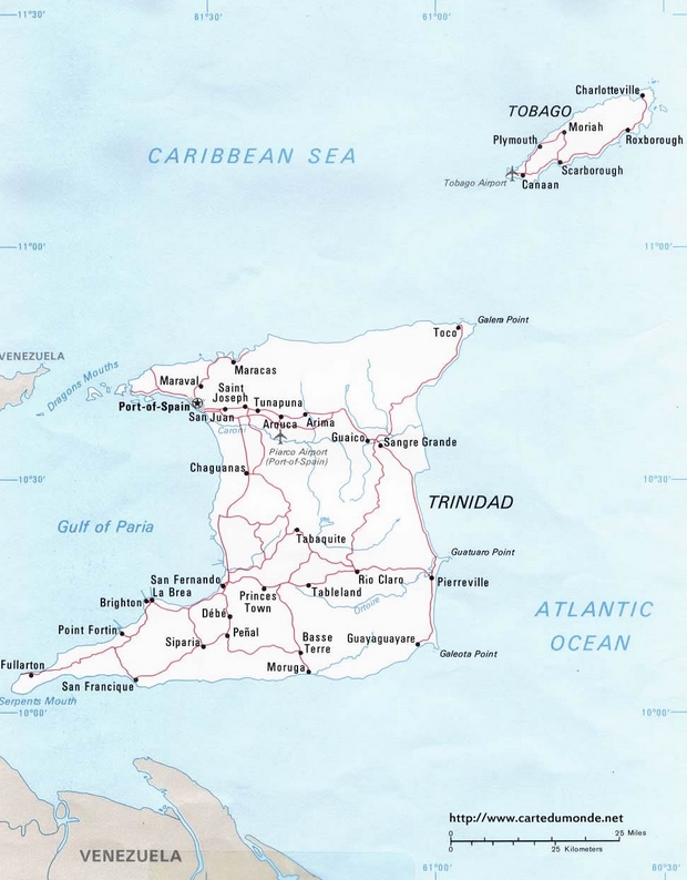 Map Trinidad and Tobago