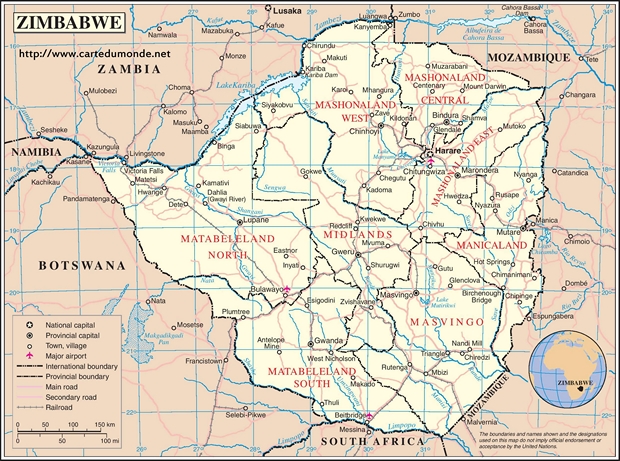 Map Zimbabwe